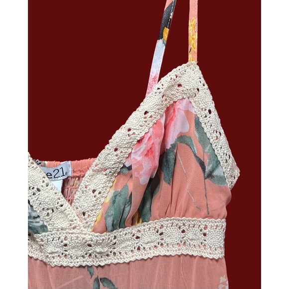 Rue 21 - Women's Summer Sleeveless High Low Hem Ruffle Floral Dress - Pink - XS - Picture 11 of 16